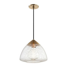 Maya 1-Light Pendant, Aged Brass Finish, Large