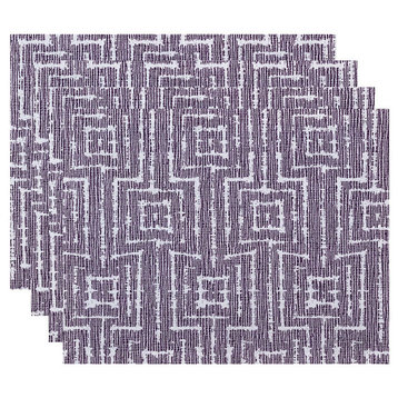 Woven Tiki, Geometric Print Placemat, Purple