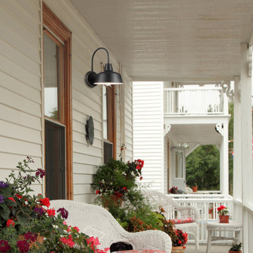 Delancey 1-Light Outdoor/Indoor Wall Sconce, Oil Rubbed Bronze, White Interior