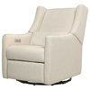 Babyletto Kiwi Glider Recliner With Electric/USB Control, White Linen