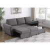 Coaster Upholstered Contemporary Fabric Sleeper Sectional in Gray