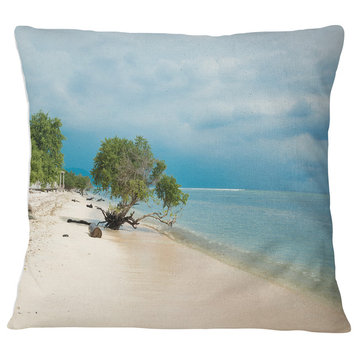 Beautiful Coastline in Indonesia Modern Seascape Throw Pillow, 16"x16"