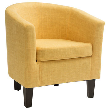 Corliving Antonio Tub Chair, Yellow Fabric