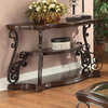 Sofa Table with Tempered Glass Top, Deep Merlot