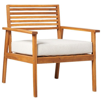 Modern Solid Wood Outdoor Zander Club Chair - Brown