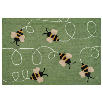Frontporch Buzzy Bees Indoor/Outdoor Rug Green 1'8"x2' 6"