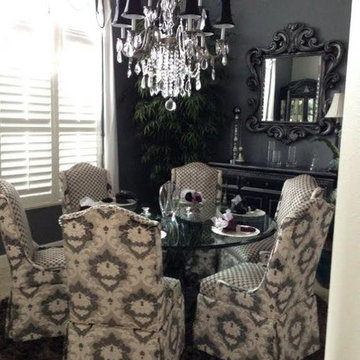 Re-upholstered dining room Parson's Chairs