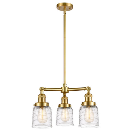 INNOVATIONS 207-SG-G513 3-Light Chandelier Satin Gold