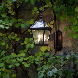 London&trade; Lantern Exterior Wall Light with Custom Curled Arm - Outdoor Wall Lights And Sconces