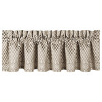 Five Queens Court - Five Queens Court Beaumont Window Straight Valnce - Update your bedroom with the timeless, understated opulence of the lovely straight window valance in champagne tones.  Rod Pocket Valance    100% Polyester