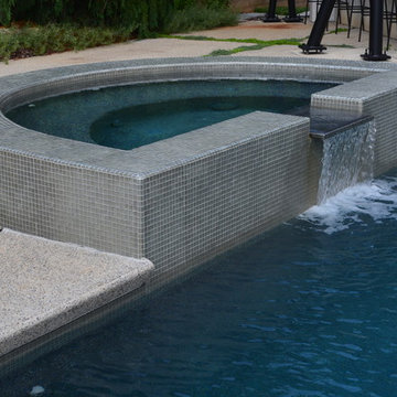 Modern Pool with Raised Spa