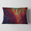 Dark Red Abstract Acrylic Paint Mix Abstract Throw Pillow, 12"x20"