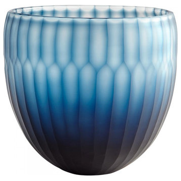 Large Tulip Bowl, Blue, Glass, 7.5"H (08633 M6P3Q)