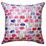 KAHRI - Lips and Lipstick Outlines Pillow - Digitally printed original artwork by KahriAnne Kerr of Lips and Lipstick Outline on cotton/linen fabric with an invisible zipper closure.  Front and back are printed.  Size 16" x 16".  Pillow insert not included.