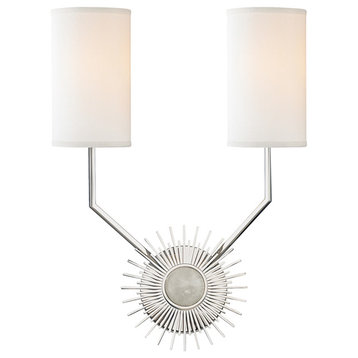 Borland 2 Light Wall Sconce in Polished Nickel