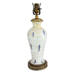 American Durand Art Glass Gold Threaded Heart and Vine Table Lamp - Products