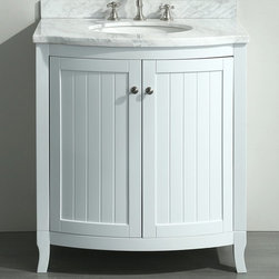 30 inch White Bathroom Vanity White Carrera Marble Top - Bathroom Vanities And Sink Consoles