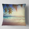 Typical Sunset on Seychelles Beach Seascape Throw Pillow, 16"x16"