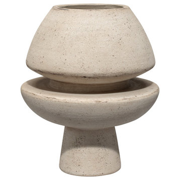 Cream Ceramic Foundation Decorative Vase