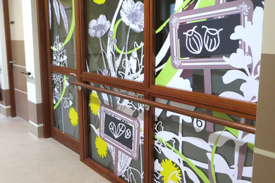 Stickers vitraux thème champs et jardin