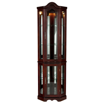 Diane Lighted Corner Curio Cabinet