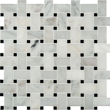 MSI SMOT-GRE-BWP Greecian White - 12" x 12" Basketweave Mosaic - White