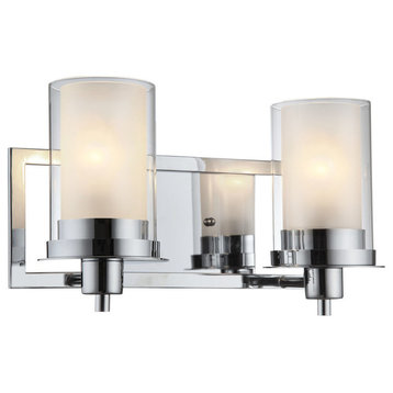Designers Impressions Juno Collection Wall Sconce, 2-Light, Polished Chrome