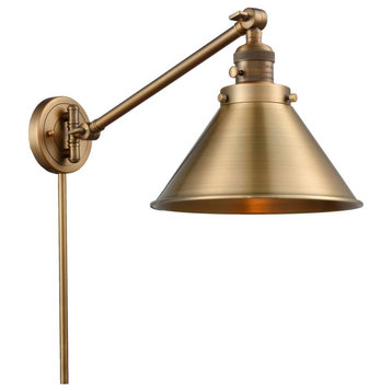 Briarcliff 1-Light LED Swing Arm Light, Brushed Brass