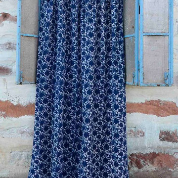 Block Printed Window Curtains by Ichcha