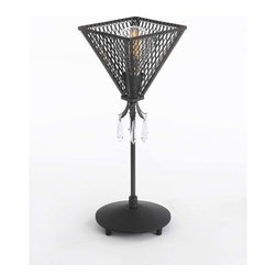 Matrix 7.5" Table Lamp with Crystals | Oil Bronze - Table Lamps