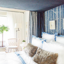 Wallpaper, drapes, linens