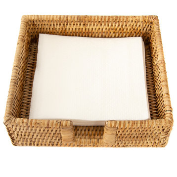 Artifacts Rattan™ Luncheon Napkin Holder with Cutout, Honey Brown