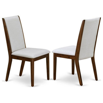 Atlin Designs 39" Fabric Dining Chairs in Walnut/Gray (Set of 2)