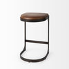 Tyson 17L x 18W x 28H Brown Leather With Metal Frame Counter Stool