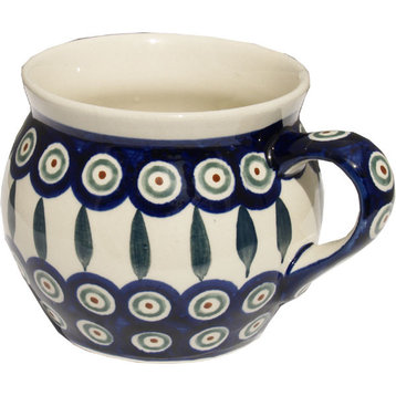 Polish Pottery Potbelly Coffee Mug, Pattern Number: 56