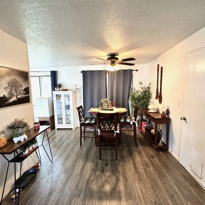New click lock flooring, with the area decluttered and prepped for sale
