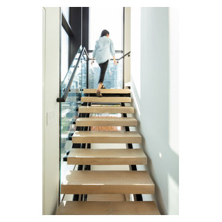 Modern Stairs with Metal Handrails - Contemporary - Staircase - Other ...