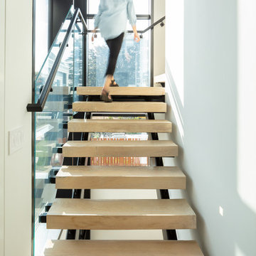Modern Stairs with Metal Handrails
