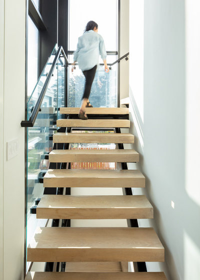 Contemporary Staircase by ZeroEnergy Design
