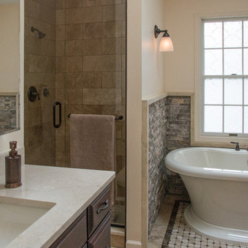 Bathroom with stacked stone accent walls in Cranberry, PA