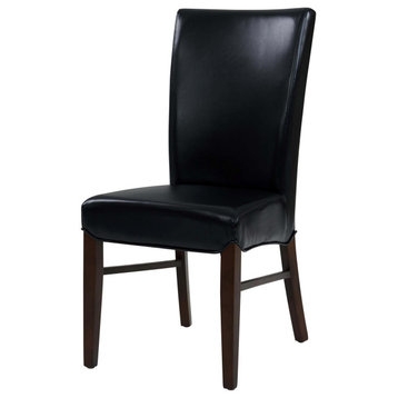 Ritika Bonded Leather Chair, Black (Set Of 2)