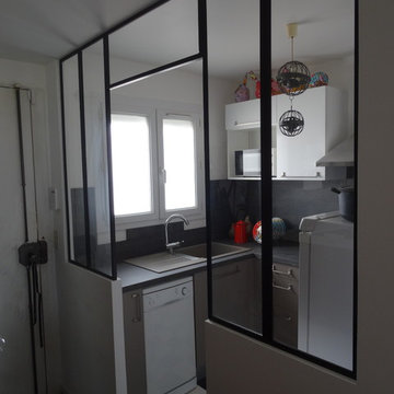 Cuisine sur mesure effet béton ciré