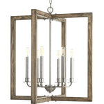 Progress Lighting - Progress Lighting Turnbury 6-Light Chandelier - Nautical and coastal-inspired six-light pendant is popular in a variety of today's home designs. Turnbury pendants feature a solid wood frame surrounded with hand-painted, galvanized metal fittings. The distressed pine frame finish is reminiscent of driftwood that has been weathered in the sun.