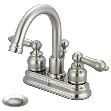 Brentwood Two Handle Bathroom Faucet, PVD Brushed Nickel