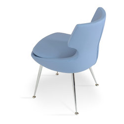 Patara Chrome- Sky Blue Arden Leatherette - Dining Chairs