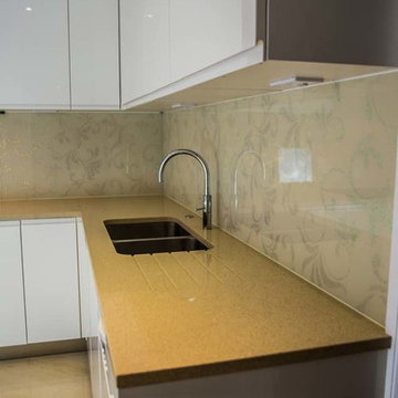 Designer Patterned Kitchen Glass Splashback