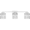 Brightly 3 Light 21" Wide Bathroom Vanity Light With Ice Cube Glass