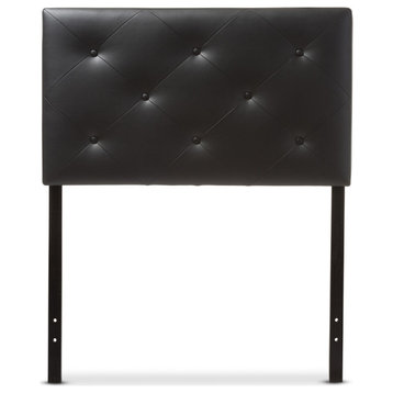 Baltimore Faux Leather Upholstered Twin Headboard, Black