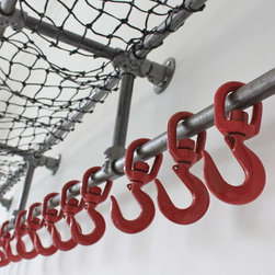 Lewis Industrial Dark Steel Pipe Luggage and Coat Rack - Hall Trees