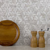 Miseno MT-WHSMARFLF-RB Marble - 4" x 4" Deco Wall Mosaic Tile - - Beige